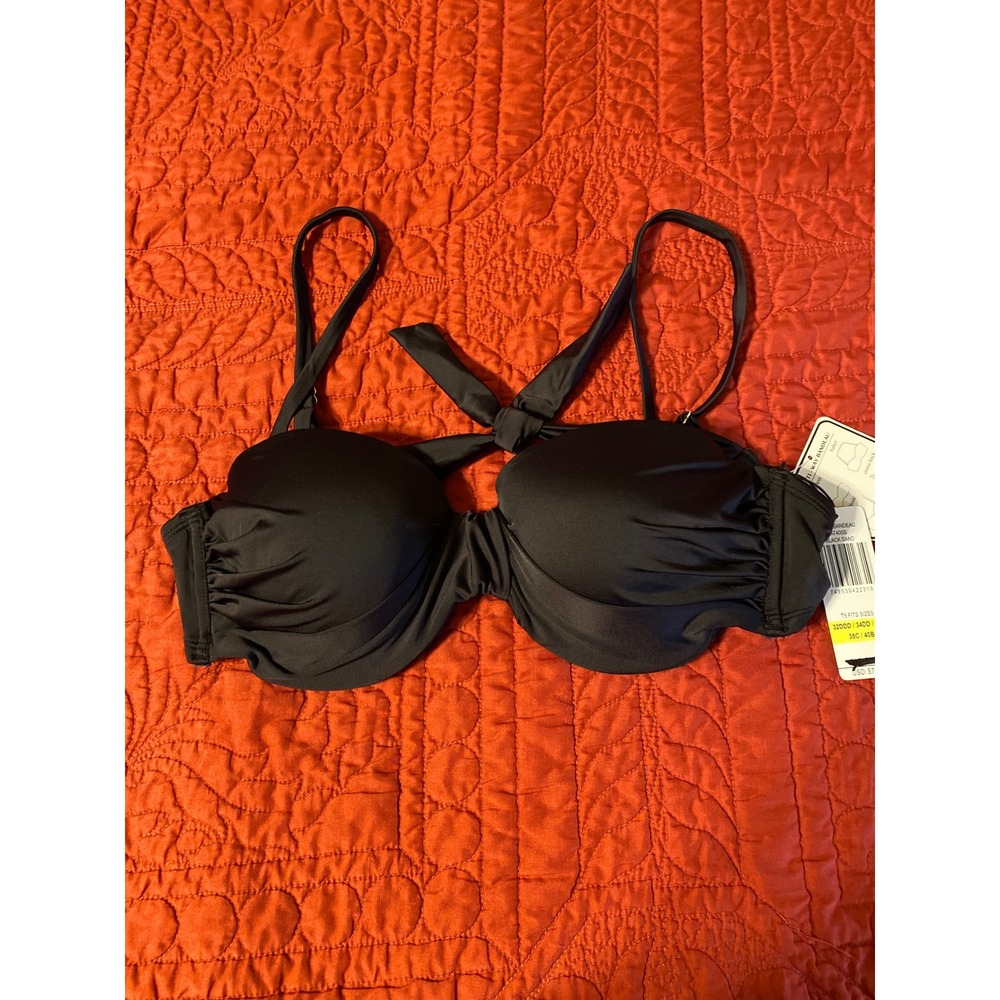 A.Che Paris Bandeau Multi-Way Bikini Top Black Sand Underwire AT400S Size T5